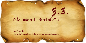 Zámbori Borbás névjegykártya